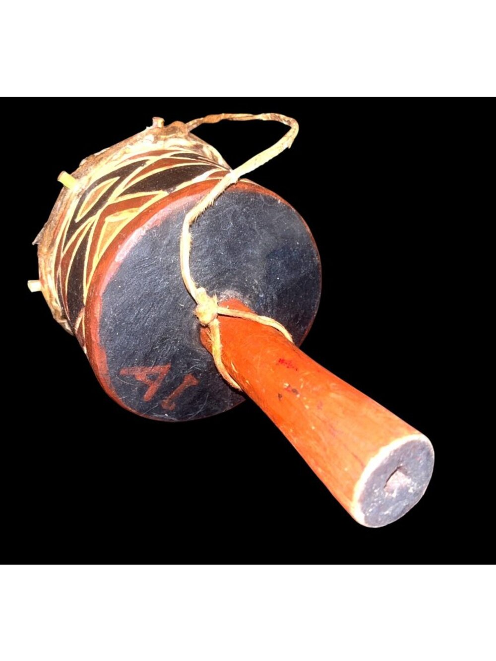 Zimbabwean Tonga Budima Hand Drum Shona Motif African Tribal Art - Picture 3 of 5